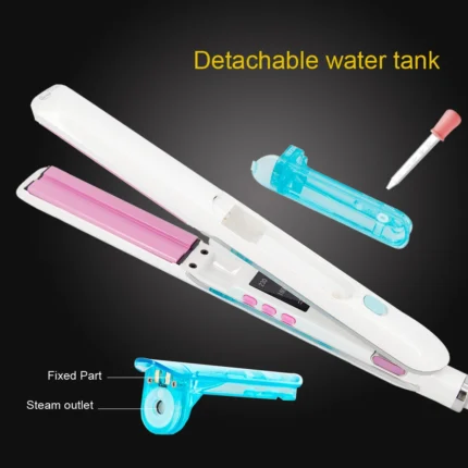 Steam Hair Straightener Salon Ceramic Vapor Ionic Flat Iron Straightening for  Woman 2 in 1 Hair Straight and Curler - Image 4