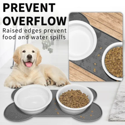 Pet Feeding Mat Silicone Dog Food Mat Anti-Slip And Waterproof Dog Bowl Mat,Thickened Dog And Cat Mat For Food And Water - Image 4