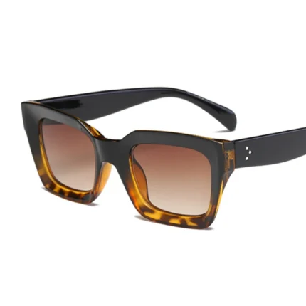 New Fashion Woman Luxury Brand Square Sunglasses Ladies Vintage Oversized Sun Glasses Female Big Frame Uv400 Shades Black - Image 3
