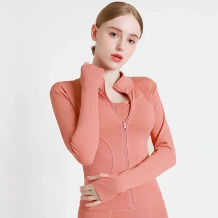 2024 Women Sport Jacket Zipper Yoga Coat Clothes Quick Dry Fitness Jacket Running Hoodies Thumb Hole Sportwear Gym Workout Top - Image 18
