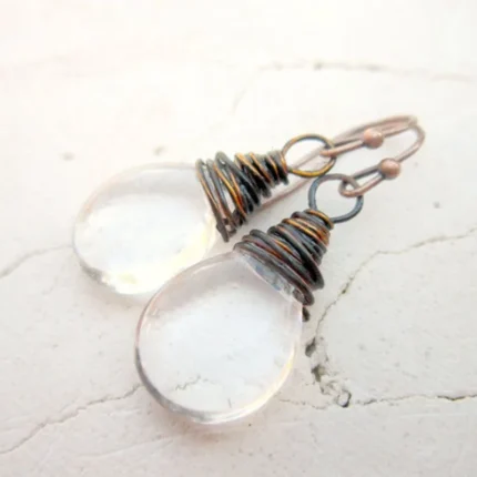 Smoky Quartz Earrings Dainty Dangle Drop Earrings - Image 4