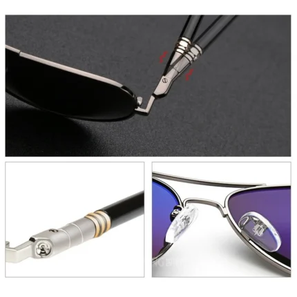 Luxury Men's Polarized Sunglasses Driving Sun Glasses For Men Women Brand Designer Male Vintage Black Pilot Sunglasses UV400 - Image 4