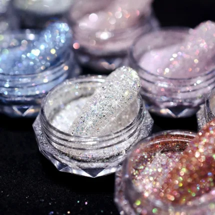 8Bottles Set Nail Crystal Diamond Powder Rainbow Shiny Nail Art Glitter Pigment Holographic Micro Glass Manicure Decoration - Image 3