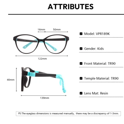 TR90 Children Lightweight Ellipse Round Frames Prescription Glasses Girls Fashion Flexible Anti Blue Light Optical Eyeglasses - Image 4