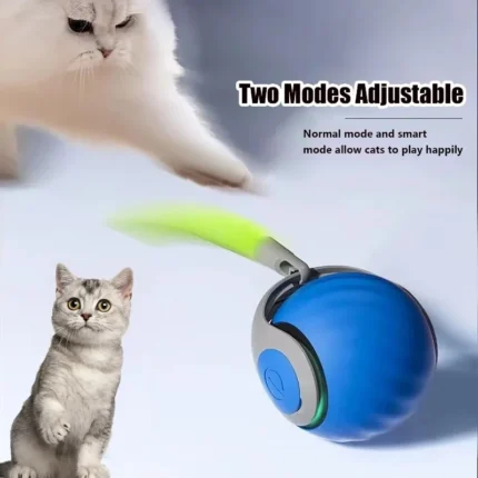 Smart Electric Cat Ball Toy, Automatic Rolling Ball with Faux Tail, USB Rechargeable Interactive Pet Toy for Teaser and Training - Image 3