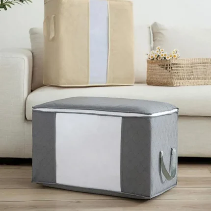 Dustproof Storage Bag with Zipper Transparent Folding Clothing Storage Box Multi-function Organizer Non-Woven Dust-Proof Bags - Image 3