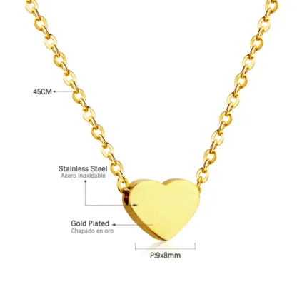 LUXUSTEEL Mini Cute Small Twist Heart Pendant Necklace Lover's Gift Stainless Steel Golden Plated Snake Chains Necklace Extender - Image 8