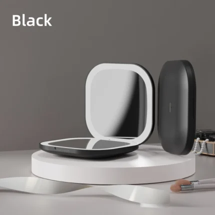 Double Sided LED Makeup Mirror Adjustable Color 3x Magnification USB Charging Portable Folding Mirror for Women's Outdoor Use - Image 7