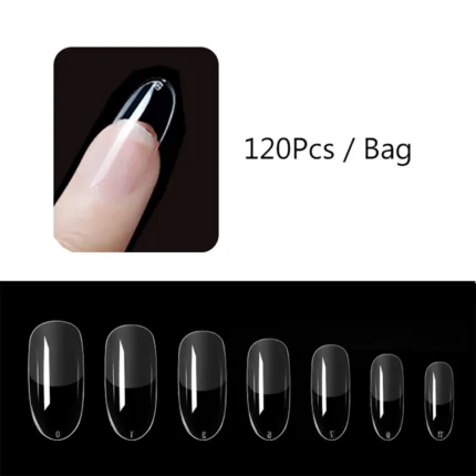 120pcs/bag Matte Press On Nail Tips Soft Full Cover False Nails Oval Almond Sculpted Fake Nail - Image 26