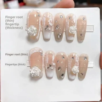 Simple Sweet Cool Dark Style Retro Nail Charm Wear Nail Party Sisters Sending My Girlfriend High-end Fake Nails - Image 3