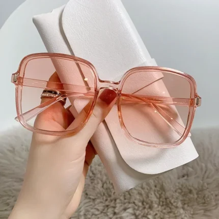 Outdoor Sunglasses Gradient Square Decoration Black Large Frame Transparent Trend Sunglasses 2025 Oversize Fashion Glasses - Image 12
