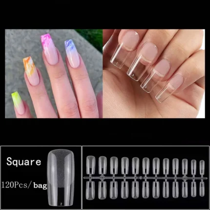 120pcs/Bag Press on Nails Coffin Nail Tips clear Full Cover Fake Nail Artificial Press on Long Ballerina - Image 5
