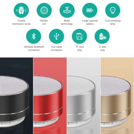 A10 Mini Speaker Audio Home Outdoor Stereo Speaker Aluminum Alloy Portable Wireless Speaker For Home Kitchen Outdoor Travelling - Image 3