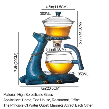 Full Automatic Creative Deer Glass Teapot Heat-resistant Infuser Tea Turkish Drip Pot 220V Heating Base for Tea Coffee Make - Image 4