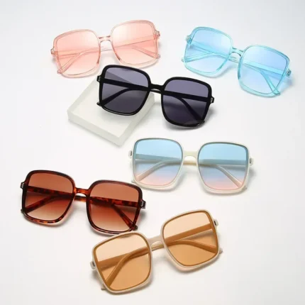 Outdoor Sunglasses Gradient Square Decoration Black Large Frame Transparent Trend Sunglasses 2025 Oversize Fashion Glasses - Image 5