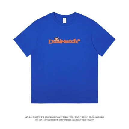 Pure Cotton Heavy Summer Trendy Brand Beauty Round Neck Short-sleeved T-shirt Men's Loose Couple Half-sleeved Shoulder-down - Image 5