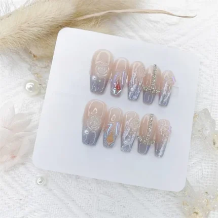 Simple Sweet Cool Dark Style Retro Nail Charm Wear Nail Party Sisters Sending My Girlfriend High-end Fake Nails - Image 4