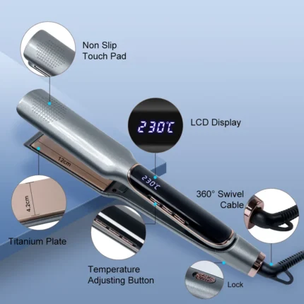 Ladies Ceramic Negative Ion Hair Straightener And Curler Multi-temperature Control Home Use Hair Styling Tool Dual-Purpose Iron - Image 3