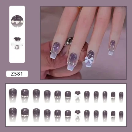 Luxury Little Fragrance Wearing High Grade Fake Nails Charm Paste Summer Party Sisters Girlfriend's High-end Fake Nails - Image 3