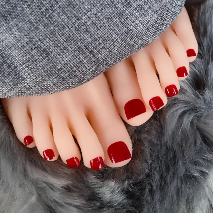 press on fake toenails glossy pure color for summer toenails art for women girl - Image 2