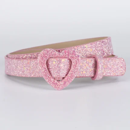 New Love Heart Button PU Needle Buckle Thin Waist Belt with Casual Decoration Paired High-end Unisex Girls's Belts for Children - Image 12