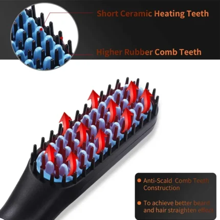 Professional Hair Comb Brush Beard Straightener Multifunctional Hair Straightening Comb Hair Curler Fast Heating Styling Tools - Image 2