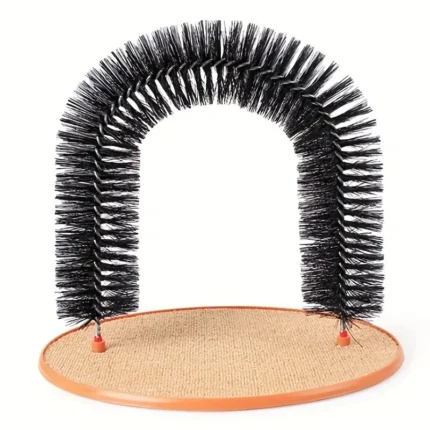Cat Toy Arch Self Groome Pamper Feline with A Massage Grooming Rubbing Brush with Scratching Pad Toy for Cats Interactive Toys - Image 7
