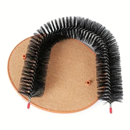 Cat Toy Arch Self Groome Pamper Feline with A Massage Grooming Rubbing Brush with Scratching Pad Toy for Cats Interactive Toys - Image 4