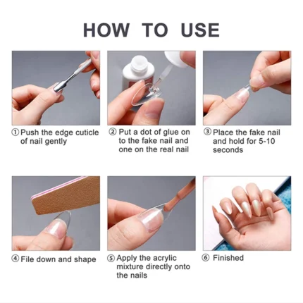 120pcs/Bag Press on Nails Coffin Nail Tips clear Full Cover Fake Nail Artificial Press on Long Ballerina - Image 6