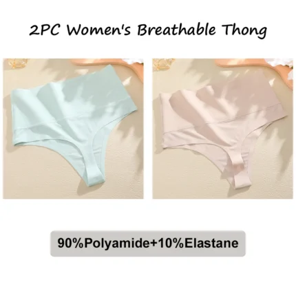 FINETOO 2Pcs Women Waffle Bodysuit Shapewear Sexy High Waist Panties Tummy Control Thongs Female Breathable Slimming Underwear - Image 21
