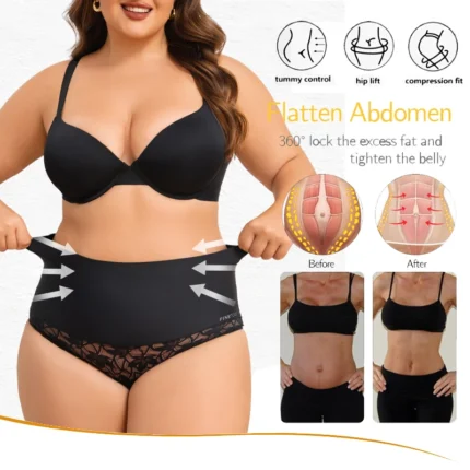 2PCS/Set Women High Waist Shapewear Panties Seamless Slimming Briefs Female Butt Lifter Tummy Underwear Hollow Breathable Panty - Image 4