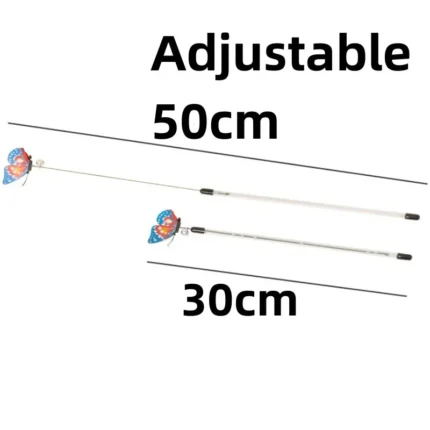 Cat Toy Butterfly Toys for Cats Stick Retractable Cats Toy Sticks Spring Butterfly Interactive Cat Toys with Bell Pet Supplies - Image 6