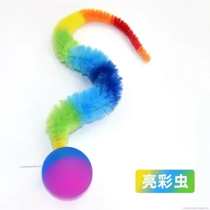 Cat interactive toys Tickle Cat Colorful bouncing ball Pet supplies Puzzle teasing indoor cat worm caterpillar elastic toy - Image 8