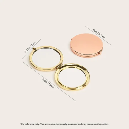 Round Makeup Mirror Double Side Metal Mirror Magnifier HD Pocket Makeup Folding Mirror Hand Held Make Up Travel Mini Mirror - Image 6