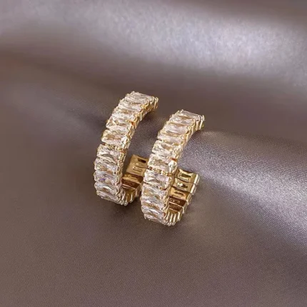 2023 New Fashion Unique Design Elegant Exquisite Light Luxury Zircon C Earrings Women Jewelry Party High-grade Gift Wholesale - Image 35