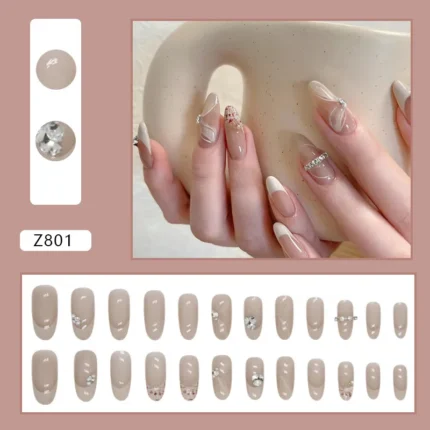 Luxury Little Fragrance Wearing High Grade Fake Nails Charm Paste Summer Party Sisters Girlfriend's High-end Fake Nails - Image 17