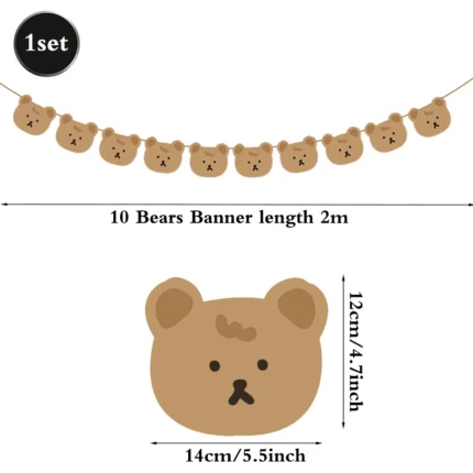Cute Teddy Bear Disposable Tableware Set Plates Napkins Kids Bear Birthday We Can Bearly Wait Baby Shower Party Decors Supplies - Image 15