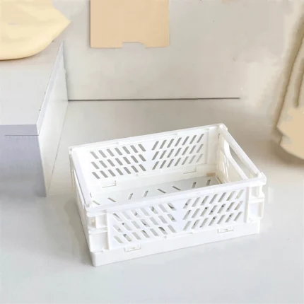 Plastic Foldable Storage Crate Folding Box Basket Stackable Cute Makeup Jewellery Toys Boxes for Storage Box Organizer Portable - Image 9