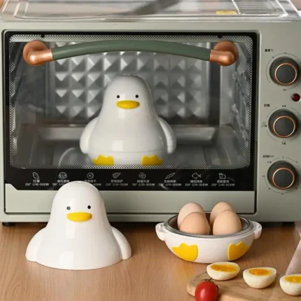 Microwave Egg Steamer 4-Capacity Breakfast Cooker Perfectly Cooked Egg Duck Shaped Microwave Cooking Accessories for Kitchen - Image 3