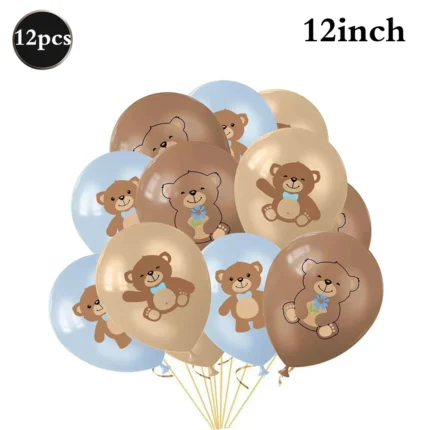 Cute Teddy Bear Disposable Tableware Set Plates Napkins Kids Bear Birthday We Can Bearly Wait Baby Shower Party Decors Supplies - Image 23