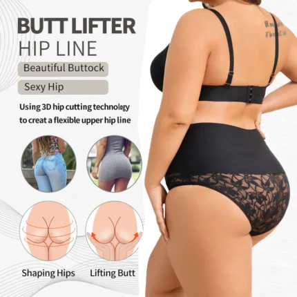 2PCS/Set Women High Waist Shapewear Panties Seamless Slimming Briefs Female Butt Lifter Tummy Underwear Hollow Breathable Panty - Image 5