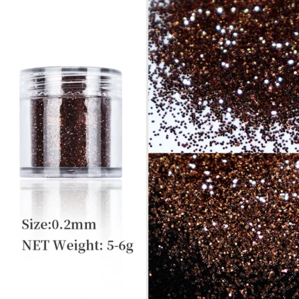 10ml Shiny Nail Art Glitter Powder Rose Gold Fine Glitter Sparkly Chrome Pigment Powder Winter Nail Art Decoration Accessories - Image 18