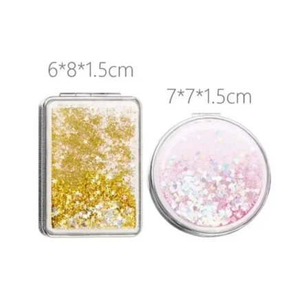 Quicksand Makeup Round Mirror Cute Girl Cartoon Double-sided Mirror Portable Makeup Mirror Home Decoration Accessories - Image 6