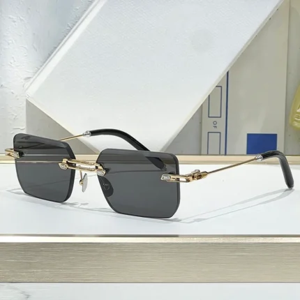 Rimless Regtangle Alloy and Acetate Sunglasses for Men and Women Designer Brand Handmade High Quality UV400 Eyeglasses Ootdoor - Image 7
