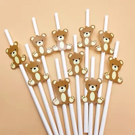 Cute Teddy Bear Disposable Tableware Set Plates Napkins Kids Bear Birthday We Can Bearly Wait Baby Shower Party Decors Supplies - Image 6