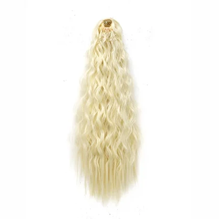 22Inch Synthetic Long Kinky Curly Ponytail Hair Extension Drawstring Wrapped Clip in Hair Black Hairpiecefor Women - Image 11