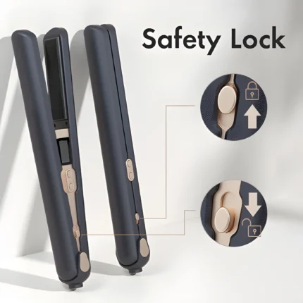 Wireless Portable Type-C Hair Straightener and Curler for Instant Styling Perfect Travel and Dorm Use Gift - Image 6