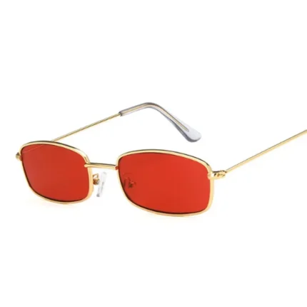 Metal Square Sunglasses Woman Retro Brand Travel Small Rectangle Sun Glasses Male Black Yellow Red Mirror Vintage Oculos De Sol - Image 3