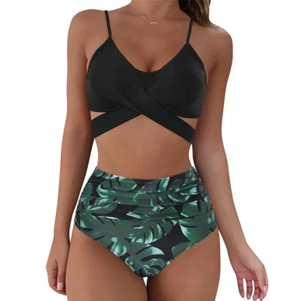 Fashion Women's Summer Sexy Tie-Dye Split Two-Piece  Bikini Swimsuit - Image 13
