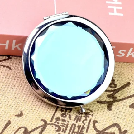 1Pc Folded Compact Mirrors Gold Silver Pocket Mirror Making Up for Personalized Gift Luxury Crystal Makeup Mirror Portable Round - Image 10